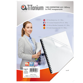 100 COPERTINE A3 PVC TRASPARENTE 180my TiTanium