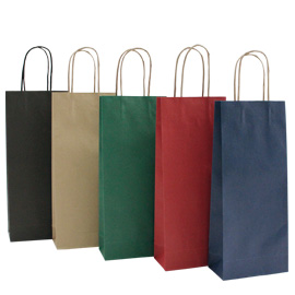 20 shoppers carta biokraft 14x9x38cm portabottiglie avana