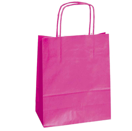 25 shoppers carta kraft 18x8x24cm twisted magenta