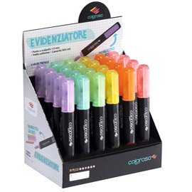 360070 espositore 24 evidenziatori colori pastel assortiti riplast