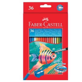 Astuccio 36 pastelli colorati acquerellabili red range faber castell