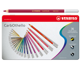 Astuccio metallo 36 colori matite carboncino carbothello stabilo