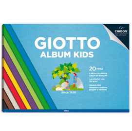 Album kids carta colorata 2+ f.to a4 120gr 30fg giotto