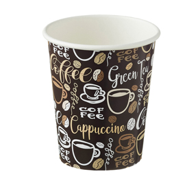 Bicchiere monouso in carta coffee - 240 ml - leone - conf. 1000 pezzi