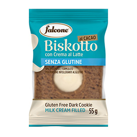 Biscotti farciti linea biskotti -  cacao e crema al latte - monoporzione da 55 gr - falcone