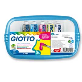 Box 5 tubetti tempera 21ml giotto tubo 7 assortito