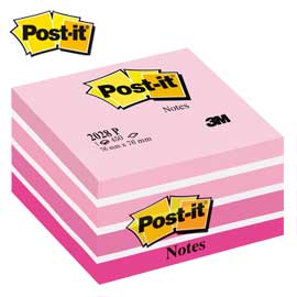 Blocco cubo 450foglietti post-it® 76x76mm 2028-p pastello rosa