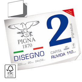 Blocco disegno pigna2 24x33cm 4 angoli 20fg 110gr liscio