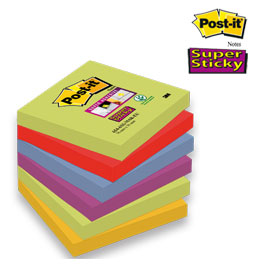 Blocco 90foglietti post-it®super sticky 76x76mm 654-6ss-mar-eu marrakesh