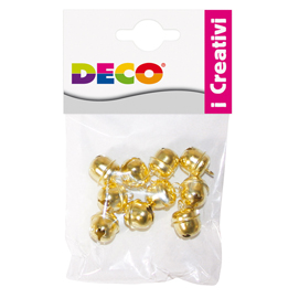 Busta 10 sonagli dim. 14,5mm in metallo color oro 11490 cwr