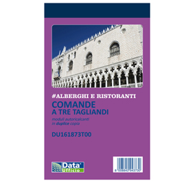 Blocco comande 3 tagliandi - copie autoricopianti - 16,8x10cm - 25 fogli - du161873t00 -data ufficio