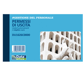 Blocco permessi d'uscita - 50/50 copie autoricalcanti - 10x16,8cm - du1626c0000 - data ufficio