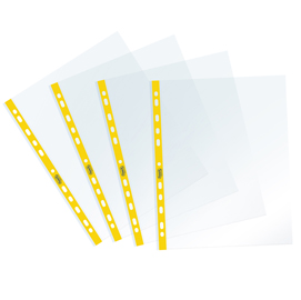 Buste forate sprint - c/ banda - 22 x 30 cm - giallo - favorit - conf. 25 pezzi