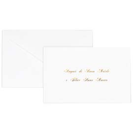 Biglietto natale con busta - 9 x 14 cm - stampa oro - bianco - sadoch