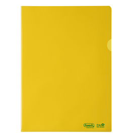 Cartelline a l - 22 x 30 cm - pe bio-based - liscio superior - giallo - favorit - conf. 25 pezzi