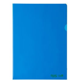 Cartelline a l - 22 x 30 cm - pe bio-based - liscio superior - blu - favorit - conf. 25 pezzi