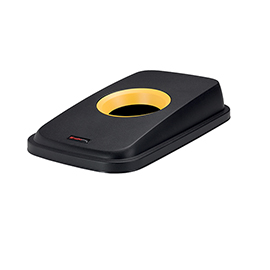 Coperchio per cestino selecto - con foro - nero/giallo - rotho