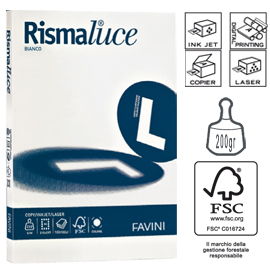 Carta rismaluce 200gr a4 125fg bianca favini