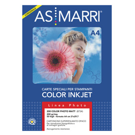 Carta inkjet a4 200gr 50fg color photo opaca 8734 marri