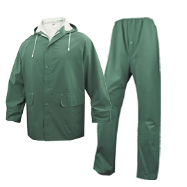 Completo impermeabile en304 tg. L verde (giacca+pantalone)