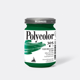 Colore vinilico polycolor vasetto 140 ml verde brillante scuro maimeri