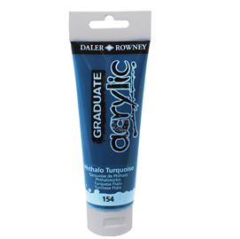 Colore acrilico fine graduate tubo 120 ml turchese ftalo daler rowney