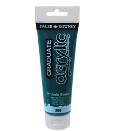 Colore acrilico fine graduate tubo 120 ml verde ftalo daler rowney