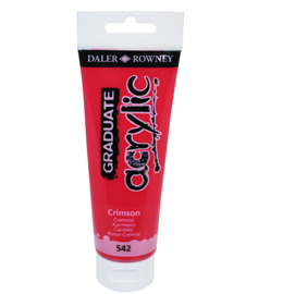 Colore acrilico fine graduate tubo 120ml cremisi daler rowney