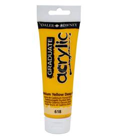 Colore acrilico fine graduate tubo 120ml giallo cadmio scuro im. Daler rowney