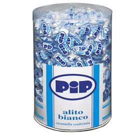 Caramelle confettate pip alito bianco barattolo 800 pz