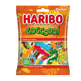 Caramelle gommose coccodrì - f.to pocket 100 gr - haribo