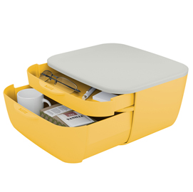 Cassettiera cosy - 2 scomparti - giallo - leitz