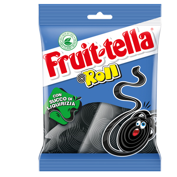 Caramella gommosa - liquirizia roll - formato pocket 90 gr - fruit-tella