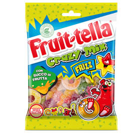 Caramella gommosa frizz - crazy mix - 175 gr - fruit-tella