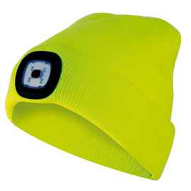 Cappellino lighthouse - con led ricaricabile - taglia unica - giallo - velamp