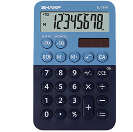 Calcolatrice tascabile el 760r, 8 cifre, 2 colori design, azzurro - blu