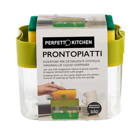 Dispenser detersivo stoviglie prontopiatti - con spugna abrasiva - 350 ml - perfetto