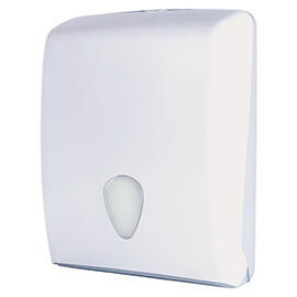 Dispenser asciugamani piegati stileco - 13 x 27,7 x 37 cm - 600 fogli - abs - bianco - medial international