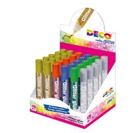 Display colla glitter 30 penne 10,5ml colori assortiti metal cwr