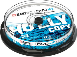 Dvd+r emtec4,7gb 16x spindle (kit 10pz)
