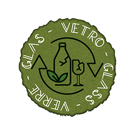 Etichetta in vinile raccolta differenziata stik - vetro - autoadesiva - 10,5 x 10,5 cm - pvc - verde - medial international