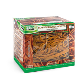 Elastico in caucciu' misura assort. Scatola 500g