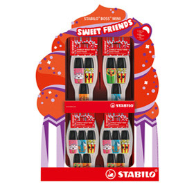 Evidenziatori boss mini sweet friends - colori assortiti - stabilo - boccia 50 pezzi