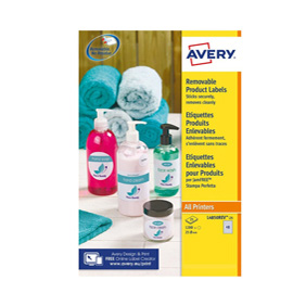 Etichette adesive rotonde rimovibili - Ø 51 mm - 25 fogli (15 et/fg) - laser/inkjet - avery