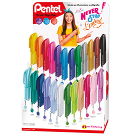 Expo 102 pennarelli brush sign pen in colori assortiti pentel