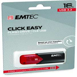 Emtec - memoria usb b110 usb 3.2 clickeasy - rosso - ecmmd16gb113 - 16 gb