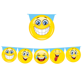 Festone sagomato emoticons lungh. 6mt big party