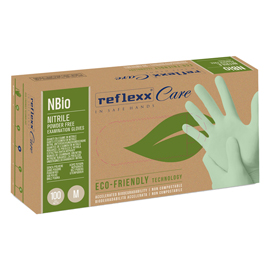 Guanti in nitrile bio - tg l - verde pastello - reflexx - conf. 100 pezzi