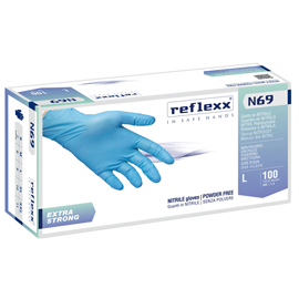 Guanti in nitrile extra strong n69 - tg s - azzurro - reflexx - conf. 100 pezzi