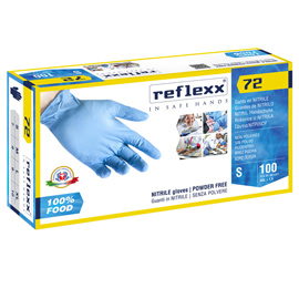 Guanti in nitrile foodline r72 - tg s - azzurro - reflexx - conf. 100 pezzi